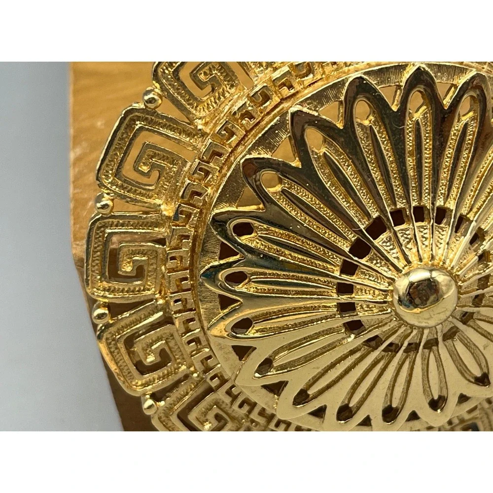 Vtg 60's/70s Signed Monet Etruscan‎ Greek large Medallion Brooch Book Piece